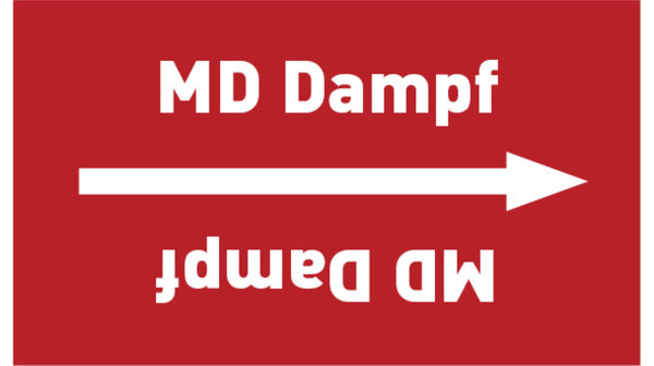 Rohrleitungsband MD Dampf rot/weiß bis Ø 50 mm 33 m/Rolle