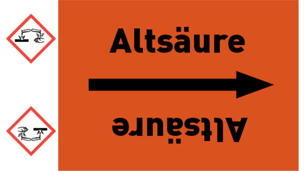 Rohrleitungsband Altsäure orange/schwarz bis Ø 50 mm 33 m/Rolle
