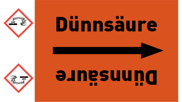 Rohrleitungsband Dünnsäure orange/schwarz bis Ø 50 mm 33 m/Rolle