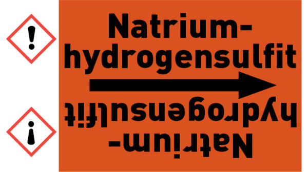 Rohrleitungsband Natriumhydrogensulfit orange/schwarz bis Ø 50 mm 33 m/Rolle