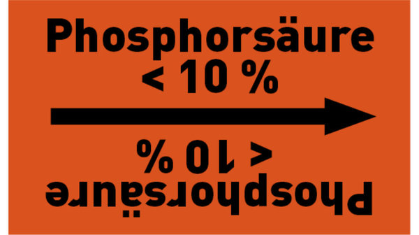 Rohrleitungsband Phosphorsäure < 10 % orange/schwarz bis Ø 50 mm 33 m/Rolle