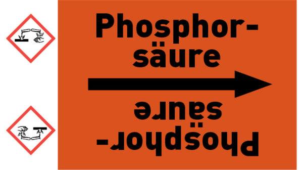 Rohrleitungsband Phosphorsäure orange/schwarz bis Ø 50 mm 33 m/Rolle