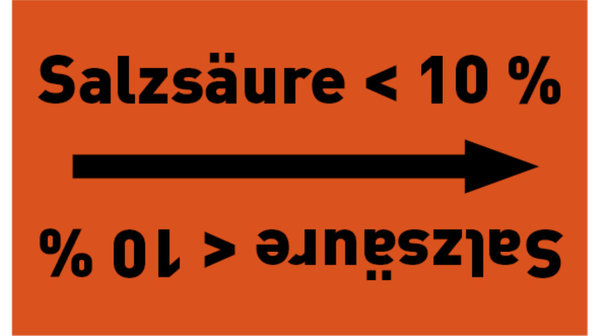 Rohrleitungsband Salzsäure < 10 % orange/schwarz bis Ø 50 mm 33 m/Rolle