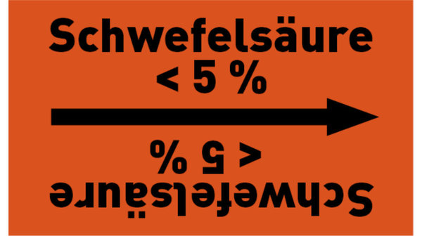 Rohrleitungsband Schwefelsäure < 5 % orange/schwarz bis Ø 50 mm 33 m/Rolle