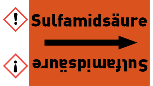 Rohrleitungsband Sulfamidsäure orange/schwarz bis Ø 50 mm 33 m/Rolle