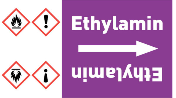 Rohrleitungsband Ethylamin violett/weiß bis Ø 50 mm 33 m/Rolle
