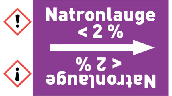 Rohrleitungsband Natronlauge < 2 % violett/weiß bis Ø 50 mm 33 m/Rolle