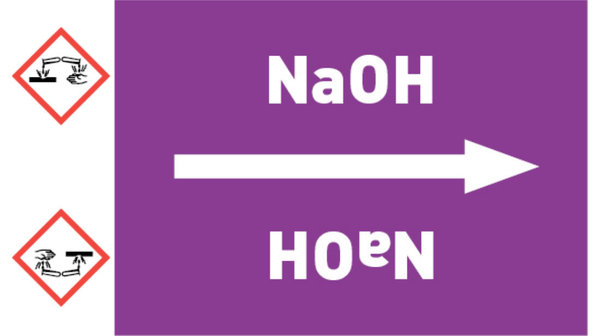 Rohrleitungsband NaOH violett/weiß bis Ø 50 mm 33 m/Rolle