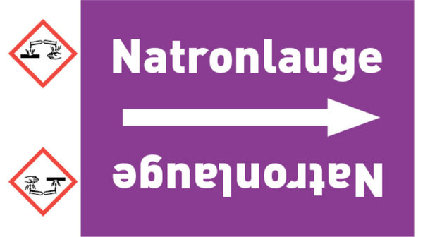 Rohrleitungsband Natronlauge violett/weiß bis Ø 50 mm 33 m/Rolle