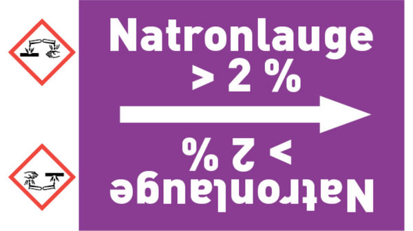 Rohrleitungsband Natronlauge > 2 % violett/weiß bis Ø 50 mm 33 m/Rolle