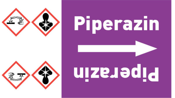 Rohrleitungsband Piperazin violett/weiß bis Ø 50 mm 33 m/Rolle